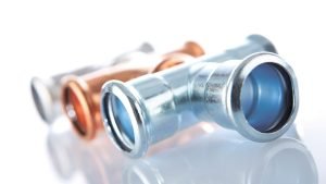 VSH XPress gas piping equal tees in both copper and stainless steel.