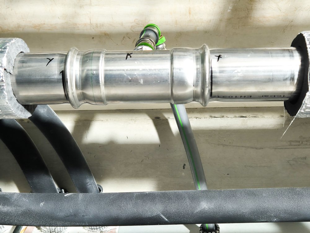 Closeup of STEELFIX with a branch off of STEELOX for drinking water.