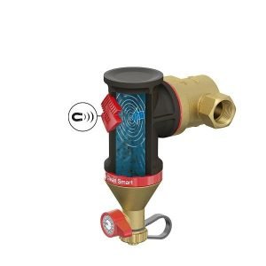 Flamco Clean Smart EcoPlus without insulation. This shows the magnet on the outside of the item that takes magnetic materials out of the water flow.