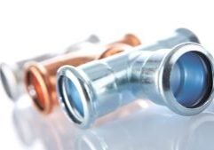 VSH XPress gas piping equal tees in both copper and stainless steel.